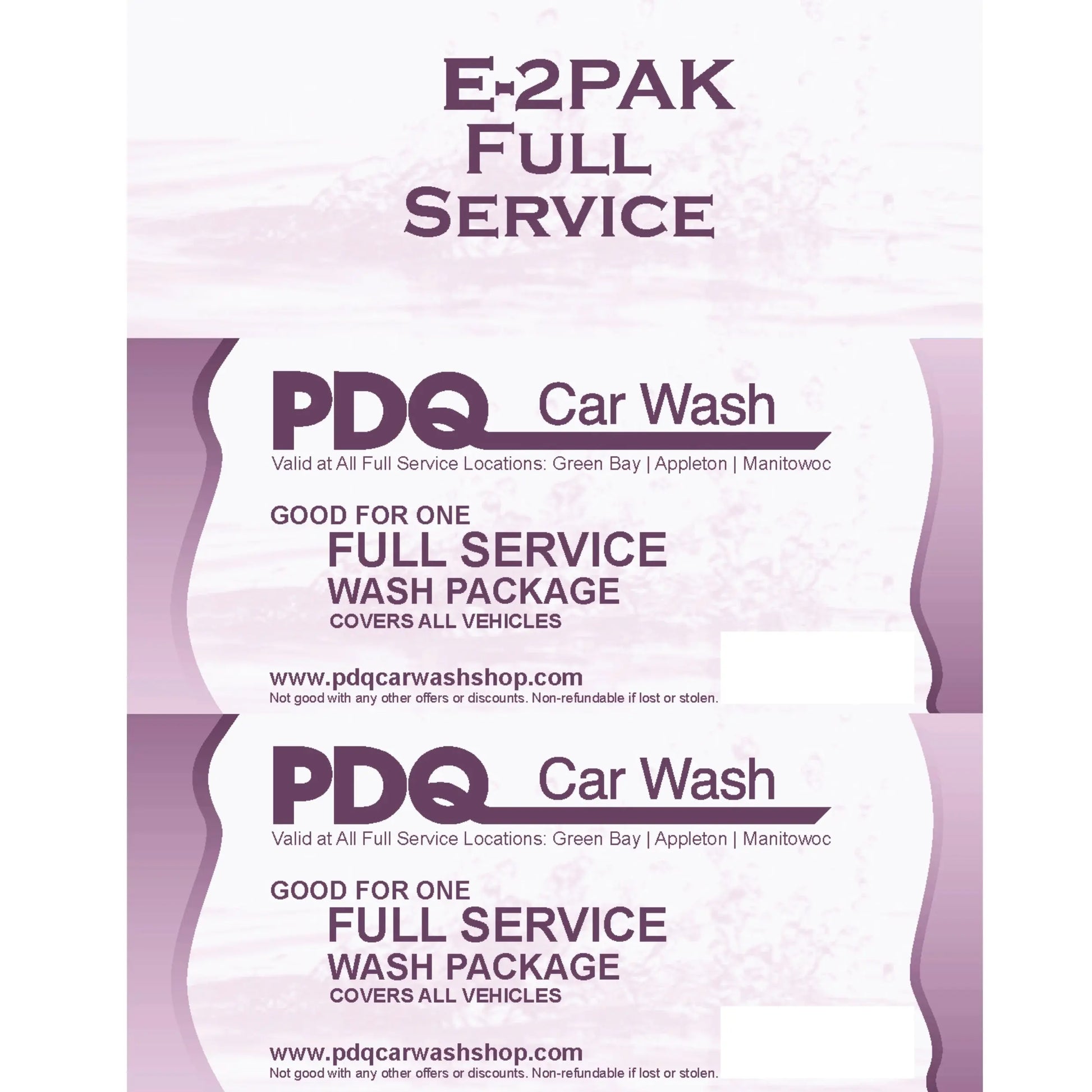 Full Service 2PAK PDQ Car Wash Shop