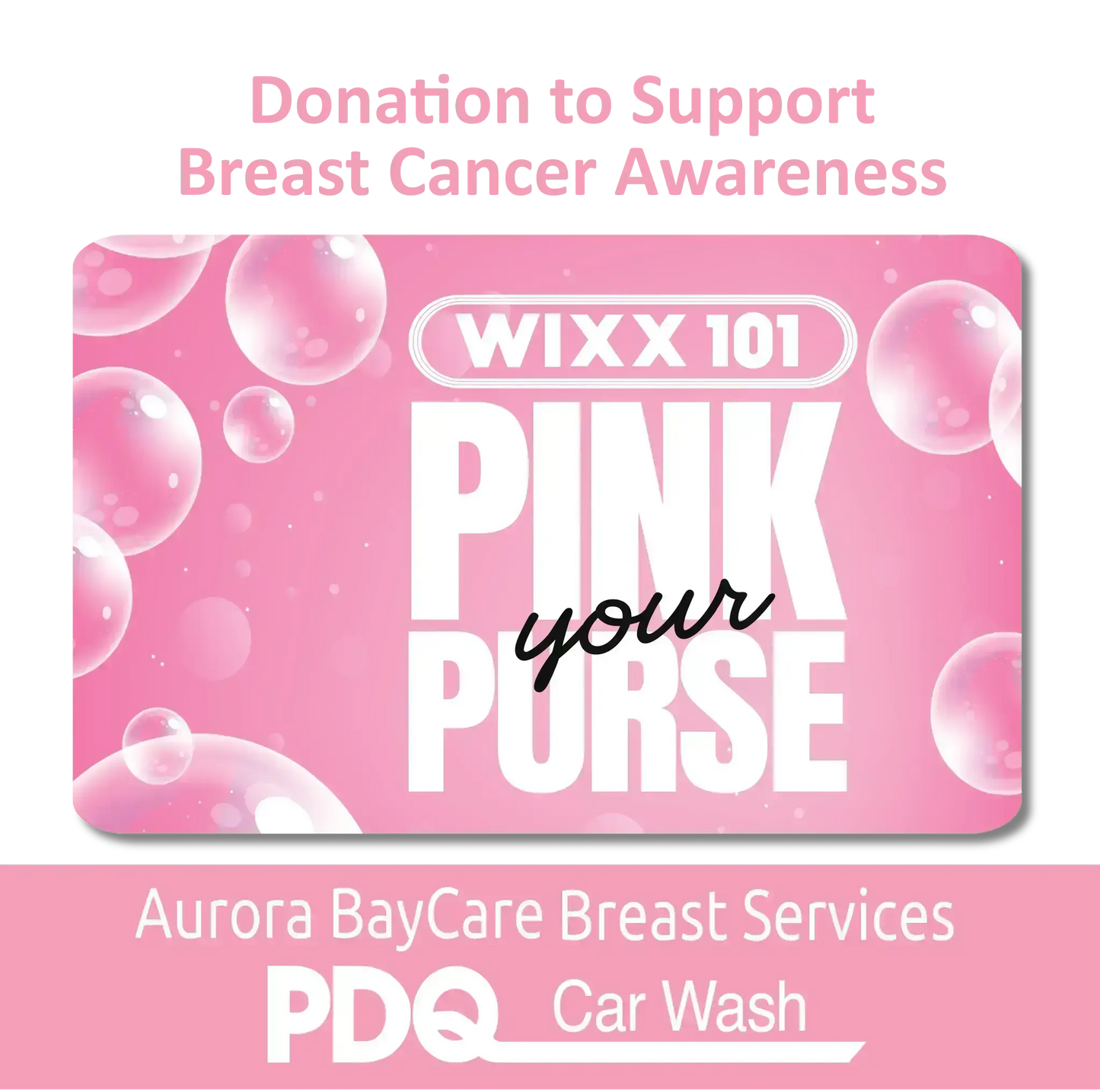 Pink Your Purse PDQ Car Wash Shop