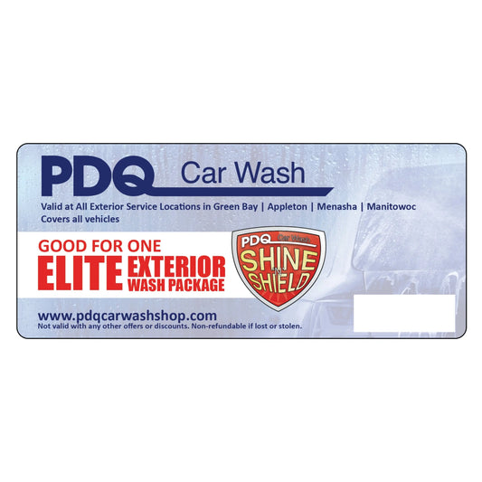 Elite Exterior Car Wash Gift Certificate PDQ Car Wash Shop